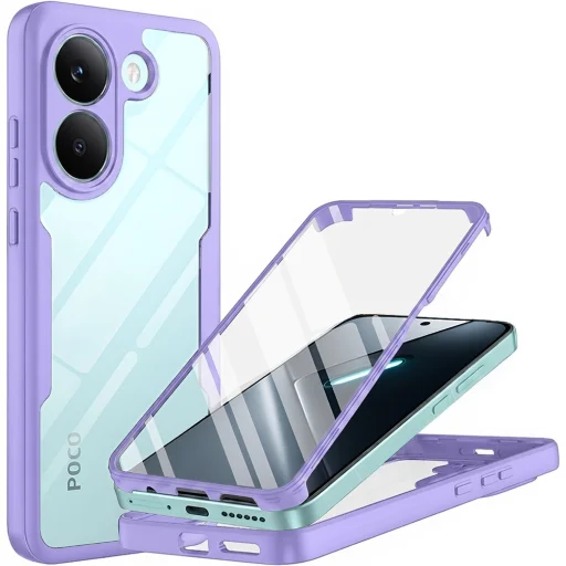 Xiaomi Poco X8 Pro Lila Techsuit - ColorVerse 360 Series + képernyővédő tok - 1