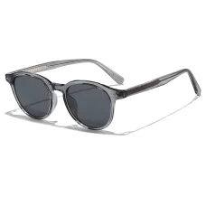 Techsuit - Slnečné okuliare (99046) - Unisex, ľahký rám TR90, okrúhly dizajn, jednodielne nosníky - Sivé