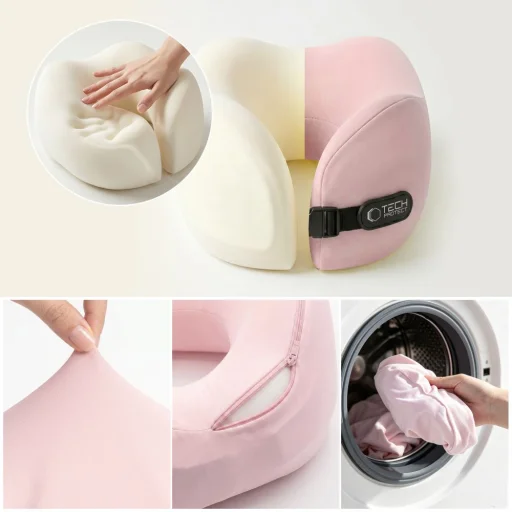 Tech-Protect ComfortRest cestovný krčný vankúš ružový - 3