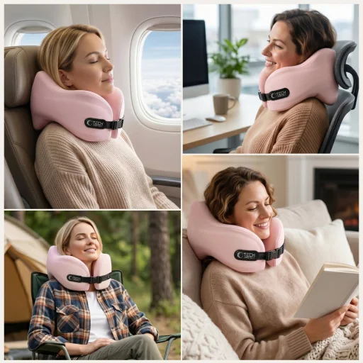 Tech-Protect ComfortRest cestovný krčný vankúš ružový - 6