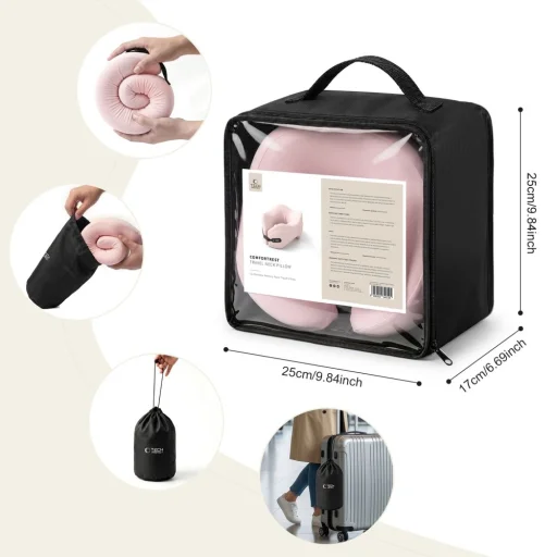 Tech-Protect ComfortRest cestovný krčný vankúš ružový - 7