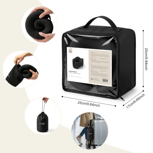 Tech-Protect ComfortRest cestovný vankúš na krk čierny - 7