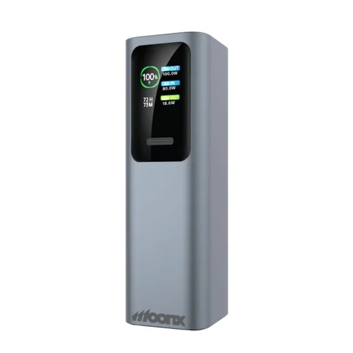 MOONX MP07 PD externá batéria 165W 2xUSB-C + 1xUSB QC3.0 22.5W 30000mAh strieborná - 2