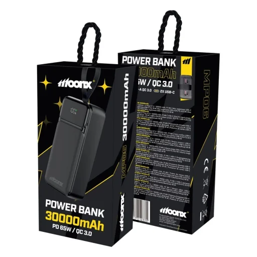 MOONX MP06 PD powerbanka 65W 2xUSB-C + 2xUSB QC3.0 22.5W 30000mAh čierna - 5