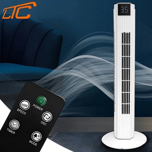 LTC stĺpový ventilátor 82 cm 50 W biely + diaľkové ovládanie - 4