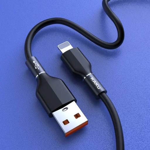 KAKU Aluminium Alloy USB - Lightning kábel 3.2A 1.2m fekete - 5