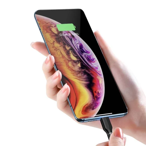 KAKU Aluminium Alloy USB - Lightning kábel 3.2A 1.2m fekete - 4