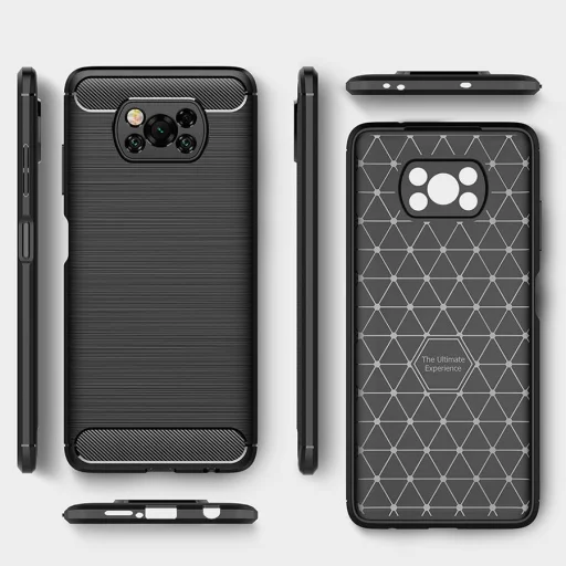 Carbon szénszál mintájú TPU tok XIAOMI POCO X3 fekete - 4