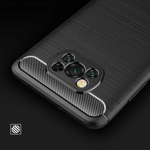 Carbon szénszál mintájú TPU tok XIAOMI POCO X3 fekete - 7