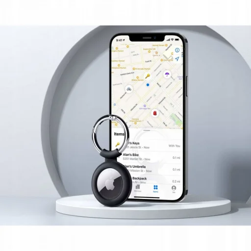 ESR Cloud Apple AirTag tok kulcstartóra fekete és fehér - 6