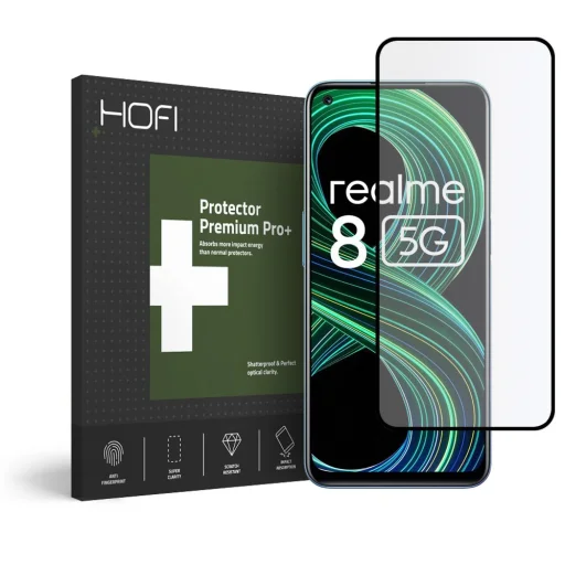 Realme 8 5G Hofi Glass Pro+ Hybrid temperált üvegfólia fekete - 1