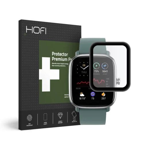 Amazfit GTS 2 Mini  HOFI Glass Pro+ Hybrid temperált üvegfólia fekete - 1