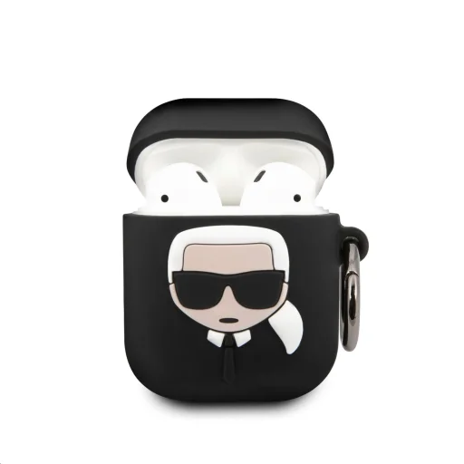 AirPods szilikon tok + Mirror Powerbank fekete 2000mAh Karl Lagerfeld Ikonik KLBPPBOA2K  - 2