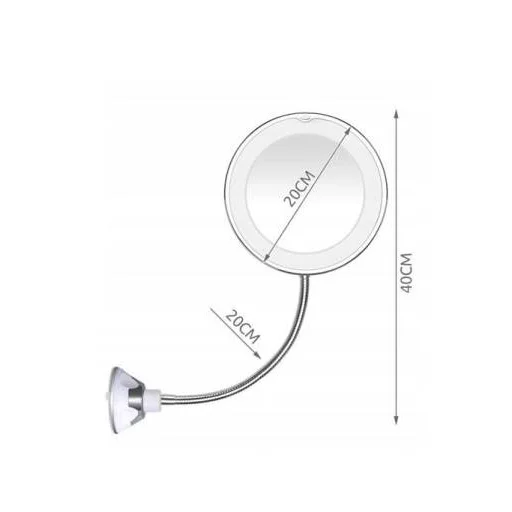 LED Kozmetikai tükör világítással és öntapadós rögzítéssel - 3