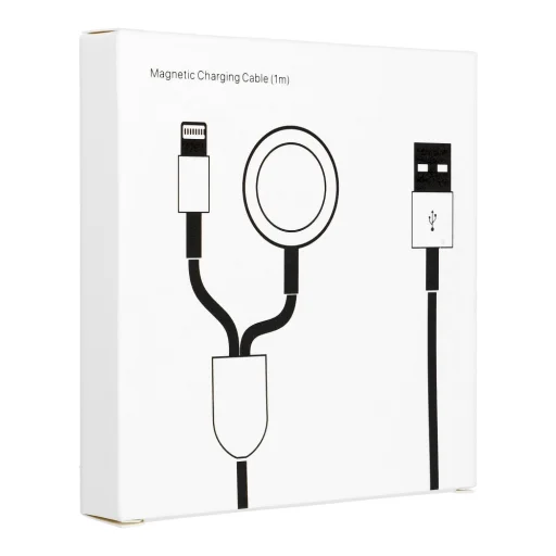 2 in 1 C3176 USB - Lightning kábel + Apple Watch 3W 1A töltő fehér - 1