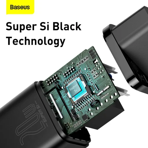 Baseus Super Si Hálózati töltő adapter QC + USB Type-C - Lightning 1m kábel 20W fekete (TZCCSUP-B01) - 10