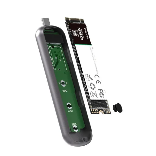 BlitzWolf BW-SSDE3 SATA M.2 SSD külső ház B-key, 5Gbps, USB 3.1 szürke - 3