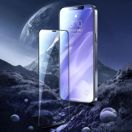 Joyroom Knight Series 2,5D KIjelzővédő üvegfólia iPhone 12 Pro MAX fekete (JR-PF597) - 3