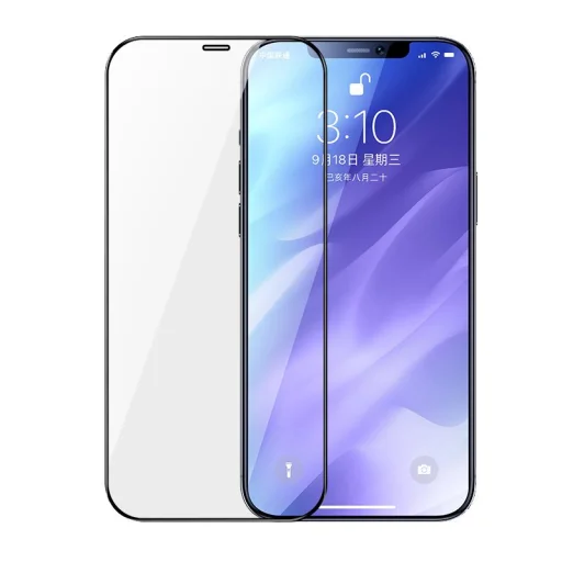 Joyroom Knight Series 2,5D KIjelzővédő üvegfólia iPhone 12 Pro MAX fekete (JR-PF597) - 1