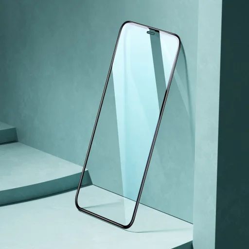 Joyroom Knight Series 2,5D KIjelzővédő üvegfólia kerámiával iPhone 12 mini fekete (JR-PF612) - 7