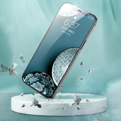 Joyroom Knight Series 2,5D KIjelzővédő üvegfólia kerámiával iPhone 12 mini fekete (JR-PF612) - 4