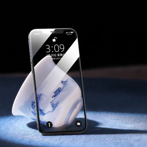 Joyroom Knight Series 2,5D KIjelzővédő üvegfólia kerámiával iPhone 12 mini fekete (JR-PF612) - 10