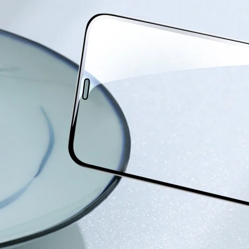 Joyroom Knight Series 2,5D KIjelzővédő üvegfólia kerámiával iPhone 12 mini fekete (JR-PF612) - 6