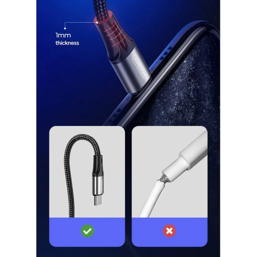 Joyroom USB - USB Type-C kábel 3A 1m fekete (S-1030N1) - 7
