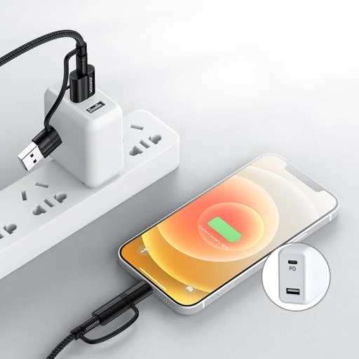 Joyroom 4in1 USB Type-C/ USB-A / Lightning kábel QC PD 3A 60W 1.8m zöld (S-1830G3) - 3