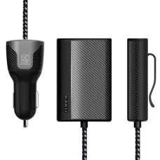 4x USB Univerzális autós szivargyújtós töltő 1.8m kábellel fekete KAKU