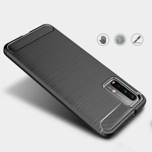 Carbon szénszál mintájú TPU tok XIAOMI REDMI 9T fekete - 4