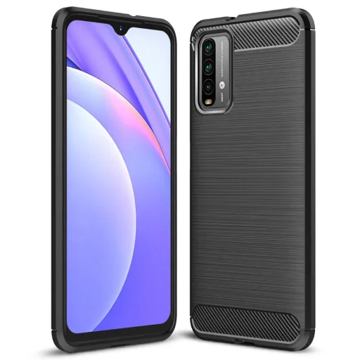 Carbon szénszál mintájú TPU tok XIAOMI REDMI 9T fekete - 1