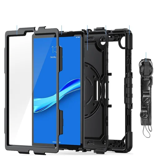 Lenovo Tab M10 10.1 2nd Gen Tb-x306 Tok Tech-protect Solid360 Fekete - 2