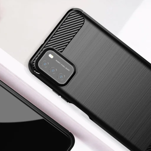 Carbon szénszál mintájú TPU tok Xiaomi Poco M3 kék - 3