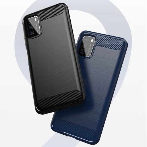 Carbon szénszál mintájú TPU tok Xiaomi Poco M3 kék - 4