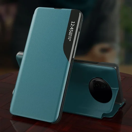 Eco Leather View Case intelligens fliptok Xiaomi Redmi Note 9T 5G fekete - 2