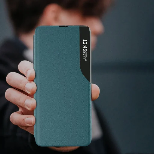 Eco Leather View Case intelligens fliptok Xiaomi Redmi Note 9T 5G fekete - 10