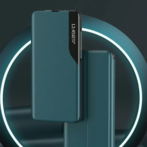 Eco Leather View Case intelligens fliptok Xiaomi Redmi Note 9T 5G fekete - 4