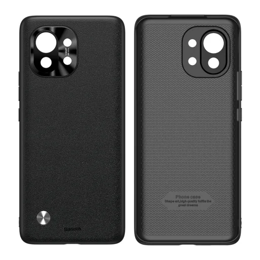 Xiaomi Mi 11 Baseus Alloy Leather tok kameravédelemmel fekete (WIXM11-01) - 1
