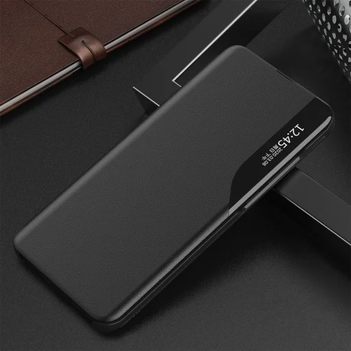 Xiaomi Mi 11 Eco Leather View Case intelligens fliptok fekete - 11