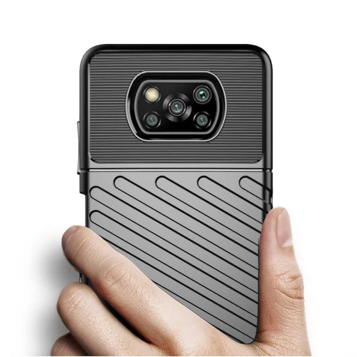 Xiaomi Poco X3 NFC / Poco X3 Pro Thunder fokozott védelmet biztosító flexibilis TPU tok fekete - 2