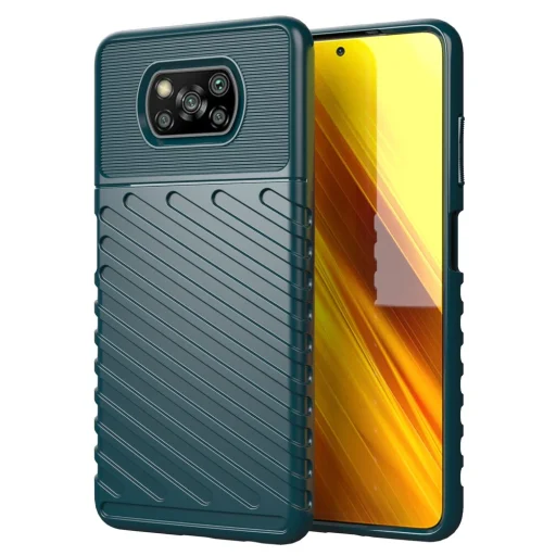 Thunder fokozott védelmet biztosító flexibilis TPU tok Xiaomi Poco X3 NFC / Poco X3 Pro zöld - 1