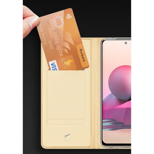 Xiaomi Redmi Note 10 / Redmi Note 10S Dux Ducis Skinpro fliptok arany - 11