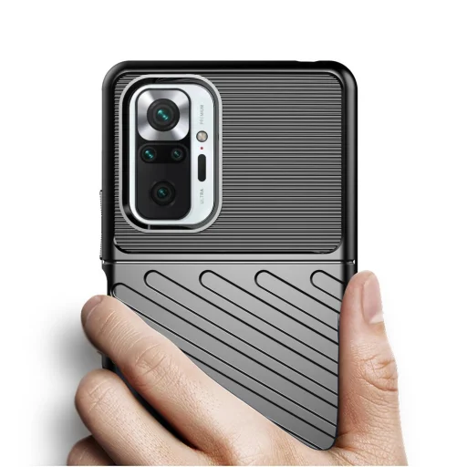 Xiaomi Redmi Note 10 Pro fekete Thunder fokozott védelmet biztosító flexibilis TPU tok - 3