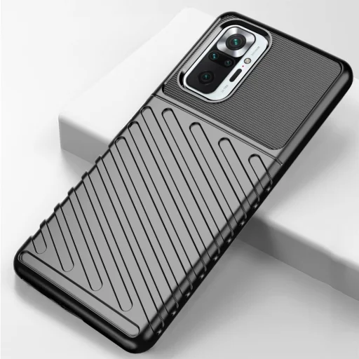 Xiaomi Redmi Note 10 Pro fekete Thunder fokozott védelmet biztosító flexibilis TPU tok - 11