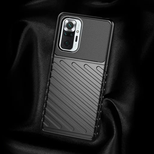 Xiaomi Redmi Note 10 Pro fekete Thunder fokozott védelmet biztosító flexibilis TPU tok - 5