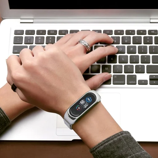 Fém Xiaomi Mi Band 5 / Mi Band 4 / Mi Band 3 fém óraszíj kék - 6