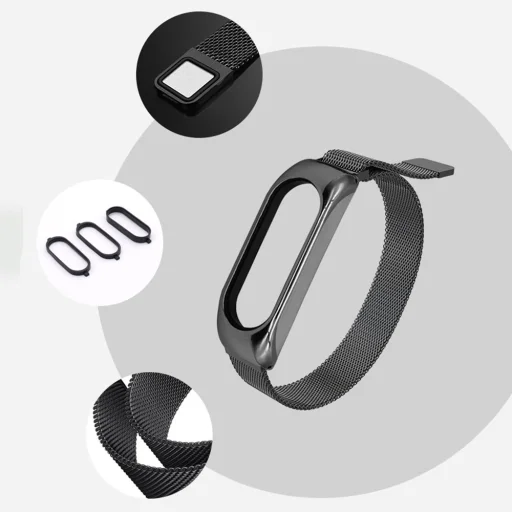 Fém Xiaomi Mi Band 5 / Mi Band 4 / Mi Band 3 fém óraszíj kék - 9