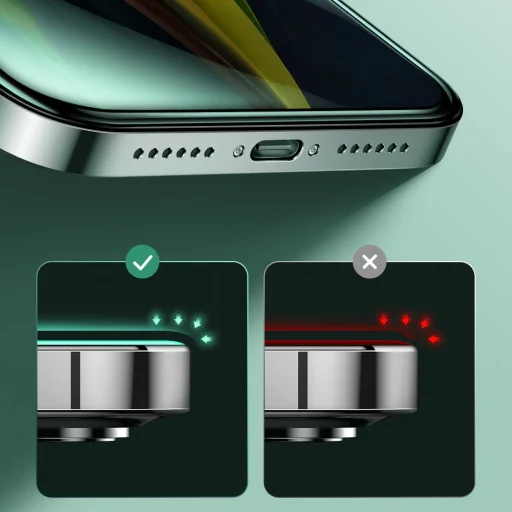 Joyroom Knight Series 2,5D KIjelzővédő üvegfólia Anti-Blue szem védelemmel iPhone 12 Pro MAX fekete (JR-PF600) - 9