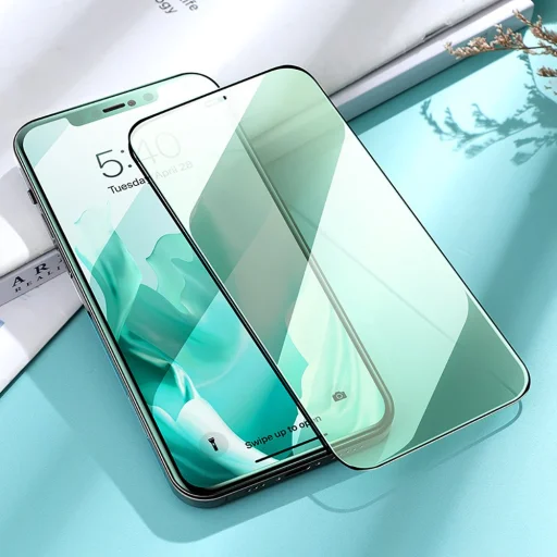 Joyroom Knight Series 2,5D KIjelzővédő üvegfólia Anti-Blue szem védelemmel iPhone 12 Pro MAX fekete (JR-PF600) - 12